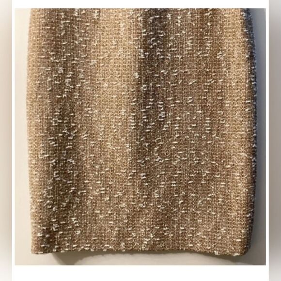Escada Brown‎ White Tweed Pencil Skirt Classic Workwear Office Chic - Picture 7 of 8